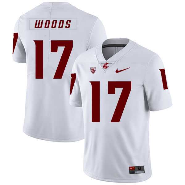 Washington State Cougars #17 Kassidy Woods White College Football Jersey